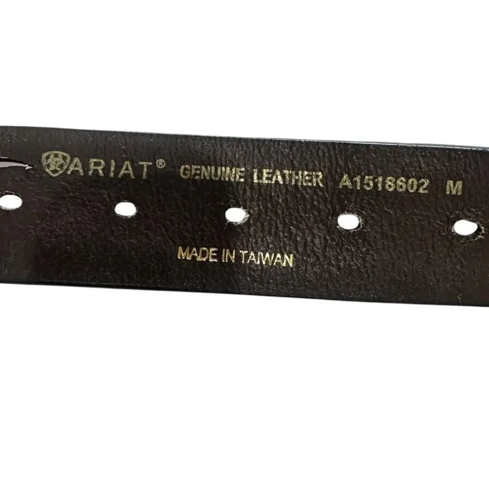 Ariat Women's Brown Cross Concho Embossed Leather Belt Size M A1518602 32-34